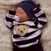 NPK 46 cm Reborn Newborn Baby Darren žaislas, panašus į tikrąjį minkštą prisilietimą full body silicone-boy brown