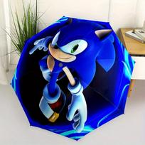 Sonic the Hedgehog Blue Speed Ball Umbrella, Portable 3 Fold Compact Umbrella for Men & Women,S225 blue