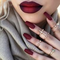 Hot-selling Nail Art Nail Pads Spice Girl Wind Scrub Burgundy Fake Nails Medium Ballet Nail Wear Nail free jelly glue + rubbing strips gray