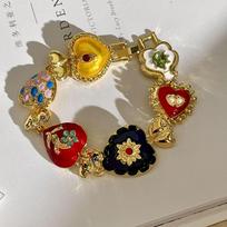 Spalvingas senovinis teismo stiliaus karoliai Raižytas senovinės spalvos reljefinis apyrankė bracelet gray