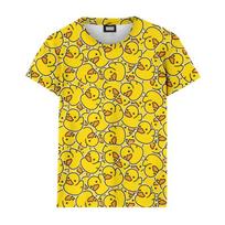 3D mielas geltono ančiuko spaudinys Marškinėliai su guminiu grafiniu paveikslėliu Vaikams Juokingi Streetwear Viršutiniai drabužiai Unisex Trumpomis rankovėmis Marškinėliai 6XL purple