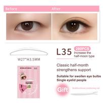 280pcs Double Eyelid Tape Beige Self-Adhesive Eye Makeup Stickers Transparent Invisible Double Eyelid Tape Big Eyes Makeup Tools beige