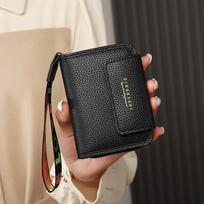Women RFID Blocking Wallet Large Capacity Credit Card Holder Zipper Coin Purse Short Wallet Multi Card Organizer Wristlet juoda