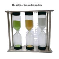 3-in-1 Metal Sand Timer Set 3/4/5 Mins Triple Hourglass Desk Decor for Study Office Stainless Steel Flow Decor Watch Timer Gift gray