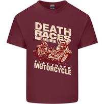 Death Races Flat Track Motorcycle Biker Unisexs Light Cotton TShirt S beige