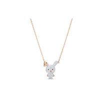 Swarovski Little cute little white rabbit with folded ears, versatile rose gold-plated necklace, women's style 5540494 auksas