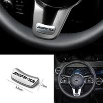 Automobilio vairo apdailos lipdukas Emblema Ženklelis Mercedes Benz AMG W206 W204 W205 W212 W213 W221 W222 W223 W251 W464 HN6 gray