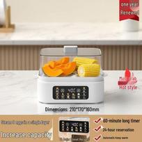 Electric Mini Steamer: Multi-Functional Egg Cooker & Breakfast Machine with Timer Small Steaming Expert: 16 Functions gray