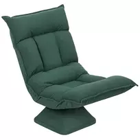 HOMCOM Grindų Kėdė 360° Besisukantis Grindų Krėslas su 5 Pakopų Reguliuojamu Atlošu, Sulankstoma Grindų Sofa Meditacijos Kėdė Minkšta Laisvalaikio Sofa Svetainei, Žaidimams ir Skaitymui, Žalia