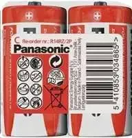 PANASONIC Cinko anglies baterijos Raudona Zinc R14RZ/2P C 1,5V (susitraukianti plėvelė 2 vnt.)