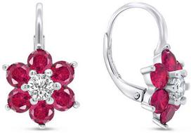 Brilio Silver Brilio Sidabrinis Delicate sidabrinis auskarai su fuksijos cirkoniais Gėlės EA307WR