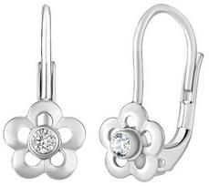 Sidabrinis gėlių auskarai su Swarovski ® cirkoniais SILVEGOB70164SW