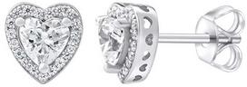 Silvego Sidabrinis širdies auskarai su Swarovski ® Zirconia MWE02140