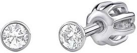 Sidabrinis auskarai su smeigtukais su Swarovski cirkoniu 2,5 mm SILVEGO706025W (varžtas)