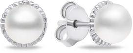 Brilio Silver Brilio Sidabrinis Minimalist sidabrinis auskarai su tikrais perlais EA620W