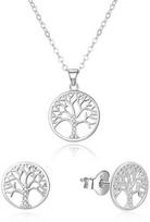 Here is the translation: Beneto Sidabrinis papuošalų rinkinys Tree of Life su cirkonijais AGSET214R (auskarai, grandinėlė, pakabukas)