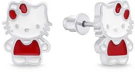 Brilio Silver Brilio Sidabrinis Cute Hello Kitty sidabriniai auskarai EA712W