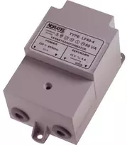 NORATEL saugos transformatorius, pirminis 230–250 V, antrinis 24 V, 150 VA, 47–63 Hz, ilgis x plotis x aukštis 92 x 130 x 87 mm, IP44, montuojamas ant sienos