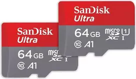 Atminties kortelės SanDisk Ultra Micro SDXC UHS-I Class 10, 2x64GB, su adapteriu