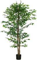 HOMCOM Dirbtinis augalas, 180 cm dirbtinis augalas su vazonu, dirbtinės samanos, dirbtinis fikusas, kambarinis augalas, žalias