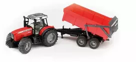 Bruder Massey Ferguson vilkikas su savivarte priekaba