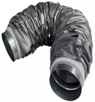 LINDAB Lankstus duslintuvas SLF Flexicom 2001200, Ø200 mm, ilgis 1200 mm su 25 mm izoliacija ir įvorės matmenimis. Suspausto ilgis 550 mm.