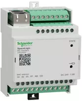 Schneider Electric IHC sąsaja, „SpaceLogic“, 8 įėjimai, 16 išėjimai, RS-485 Modbus, DIN bėgelis, Ethernet, balta