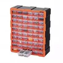 VEVOR Mažų detalių organizatorius MJ10505, 60 stalčių, PP plastikas, juoda / oranžinė, 39 x 16 x 50 cm