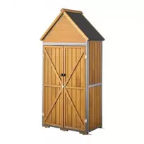 VEVOR Lauko sandėliavimo spinta SC-04, medžio ir metalo, ruda, 112 x 170 cm