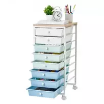 Vevor Vežimėlis su 8 stalčiais 40x33x71.5 cm žalia/mėlyna
