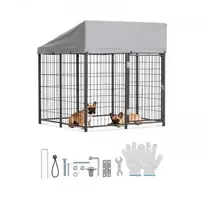 Lauko voljeras šunims VEVOR SKU2025001, 1,12 x 1,15 x 1,25 m