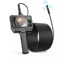 VEVOR Trigubos lęšio endoskopas su 10 m kabeliu, 5" HD IPS ekranu, 8 + 2 šviesomis, 8X priartinimu, 5000 mAh, IP67