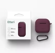 Etteri silikoninis dėklas AirPods 4 tamsios vyšnios spalvos