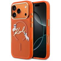 Dėklas Karl Lagerfeld IML Choupettes Karl Script Logo MagSafe skirtas iPhone 17 Pro Max orange