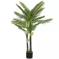 Dirbtinė palmė 150 cm su 16 lapų, didelis dirbtinis augalas vazone svetainei, balkonui, žalia