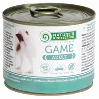 NATURE'S PROTECTION DOG ADULT GAME SU ŽVĖRIENA KONSERVUOTAS PAŠARAS ŠUNIMS 200g