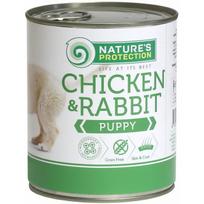 NATURE'S PROTECTION PUPPY CHICKEN&RABBIT KONSERVUOTAS PAŠARAS ŠUNIMS 800g