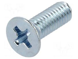 Screw | M4 | M4x12 | Head: countersunk | Phillips | PH2 | steel | zinc