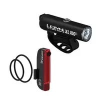 Lezyne Classic Drive XL 700+ & Stick+ Drive 40 / Satin Black/Black / USB pakraunamas žibintų komplektas
