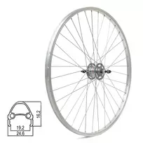 Galinis ratas 28/29" // V-Brake, 36H, Shimano Nexus Inter 3-speed, veržlės, dvigubas, aliuminis (sidabrinis)
