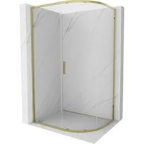 Mexen Exo-S pusapvalė stumdoma dušo kabina 90 x 80 cm, skaidri, auksinė - 8131-090-080-50-00