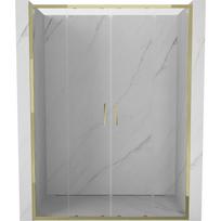 Mexen Exo-S Duo dvigubos stumdomos dušo durys 130 cm, skaidrios, auksinės - 8152-130-000-50-00