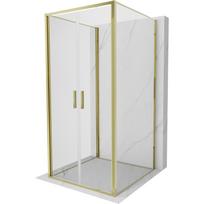 Mexen Exo-B Duo 3S dušo kabina 3 sienelės su atveriamomis durimis 80 x 80 cm, skaidri, auksinė - 814-080-080-50-00-3S