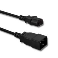 Qoltec iEC C20 to C13 power cord extension, server grade, 1.2m, black