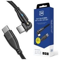 3MK Hyper Cable N-SERIES USB-C to USB-C 2m 20V/3A 60W Black - Swivel