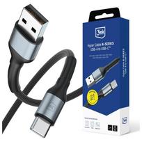 3MK Hyper Cable N-SERIES USB-A to USB-C 1m 9V/2A 18W QC 3.0 Black