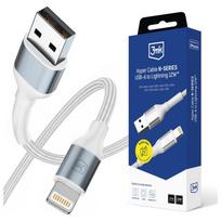 3MK Hyper Cable N-SERIES USB-A to Lightning 2m 5V/2.4A 12W White