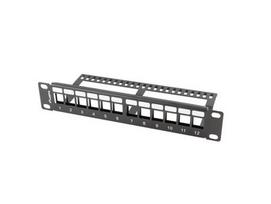 LANBERG Empty 12-port 1U 10" patch panel with keystone module organizer, black