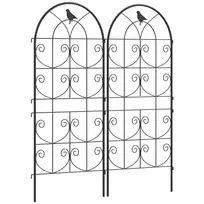 Outsunny grotelės metalinis 2 nerūdijančio plieno kopėtėlių rinkinys su paukščio dizainu vijokliniams augalams 50x120 cm grotelės kambariniams augalams augalų grotelės pomidorams gėlėms vijokliniams augalams juodos spalvos