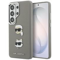 Karl Lagerfeld Saffiano Double Heads Metal dėklas Samsung Galaxy S26 Ultra, sidabrinis